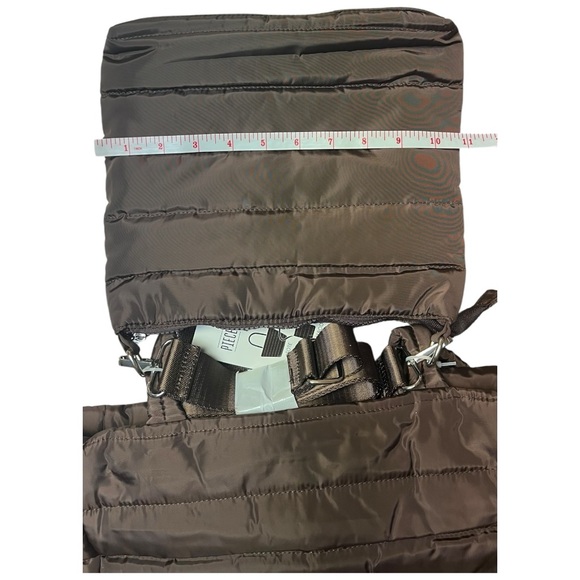 CeeKlein Brown Large Quilted Puffer Tote and Crossbody Bag with Strap Nylon New - Picture 12 of 16